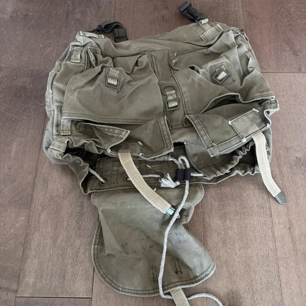 Vintage Military Backpack Camping Hiking Rucksack 14x15